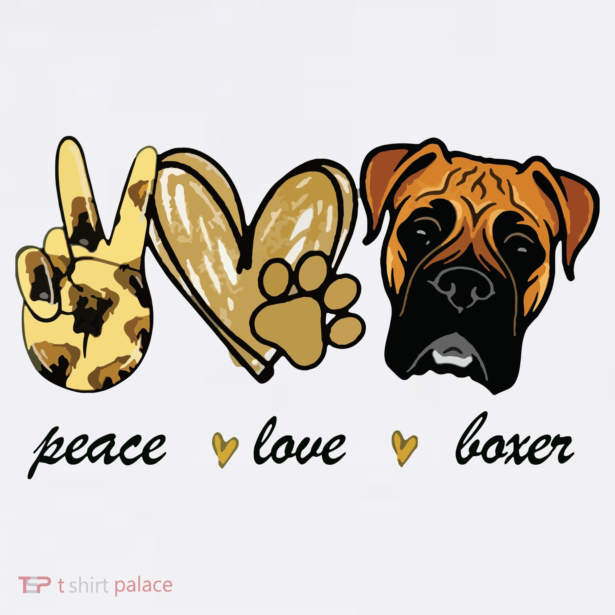Peace Love Boxer Dog Boxer Dog Lover Gift Mousepad