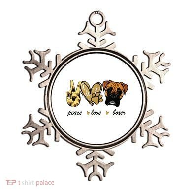 Peace Love Boxer Dog Boxer Dog Lover Gift Ornament