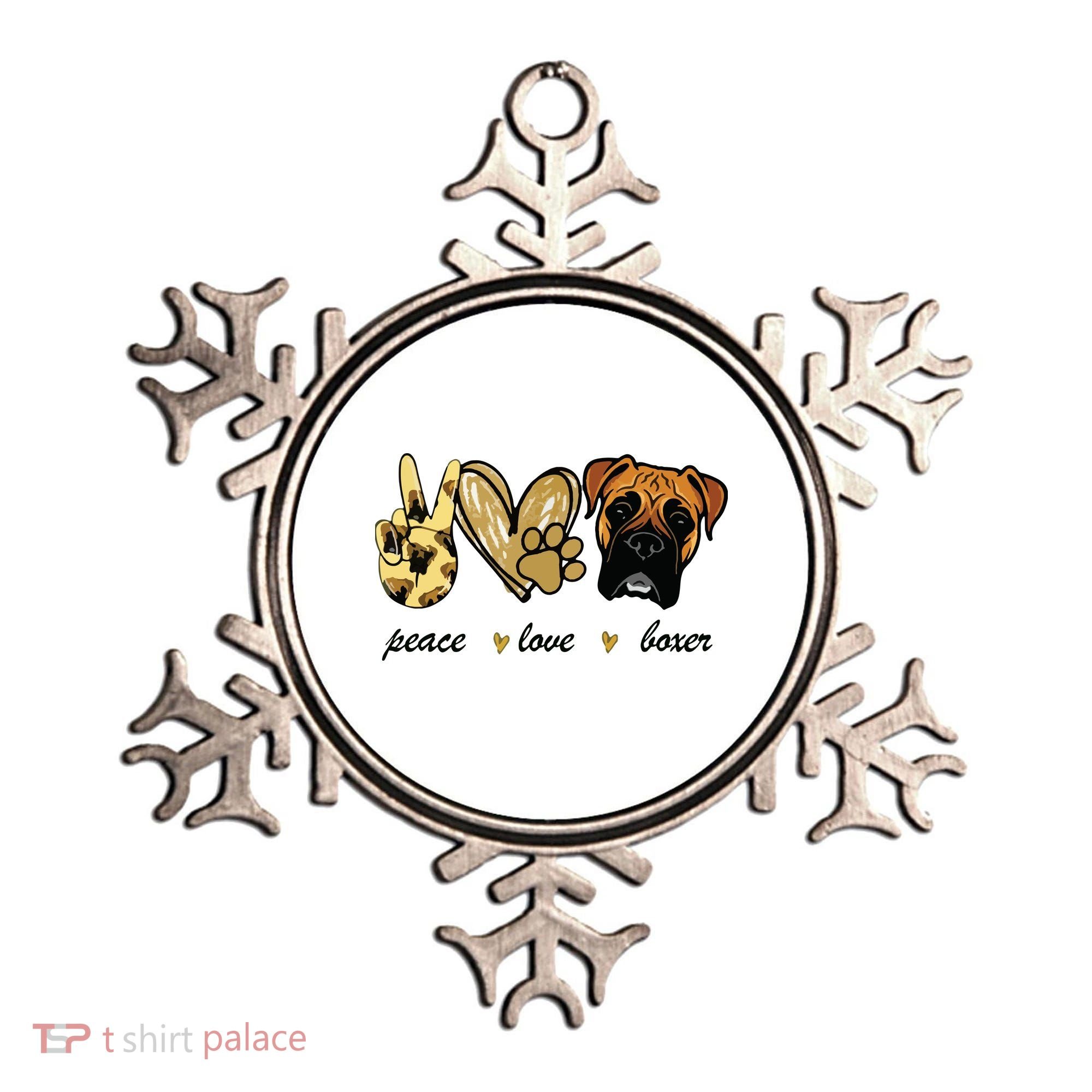 Peace Love Boxer Dog Boxer Dog Lover Gift Ornament