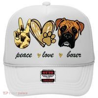 Peace Love Boxer Dog Boxer Dog Lover Gift Hat thumb 0