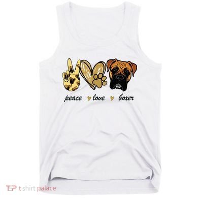 Peace Love Boxer Dog Boxer Dog Lover Gift Tank Top