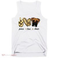 Peace Love Boxer Dog Boxer Dog Lover Gift Tank Top thumb 0