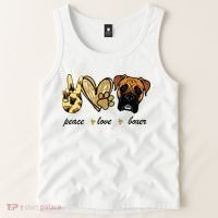 Peace Love Boxer Dog Boxer Dog Lover Gift Tank Top thumb 2