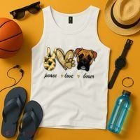 Peace Love Boxer Dog Boxer Dog Lover Gift Tank Top thumb 4