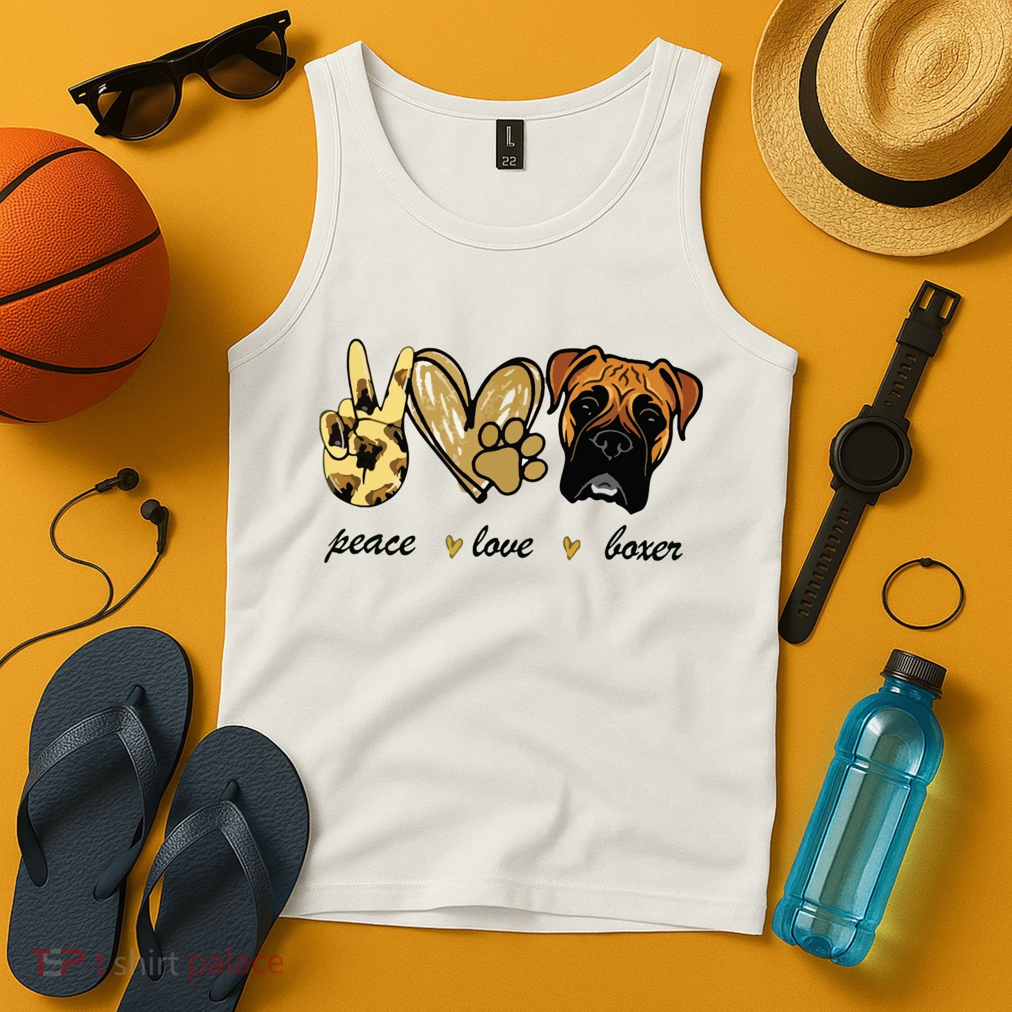 Peace Love Boxer Dog Boxer Dog Lover Gift Tank Top