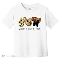 Peace Love Boxer Dog Boxer Dog Lover Gift Toddler T-Shirt thumb 0
