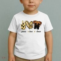 Peace Love Boxer Dog Boxer Dog Lover Gift Toddler T-Shirt thumb 2
