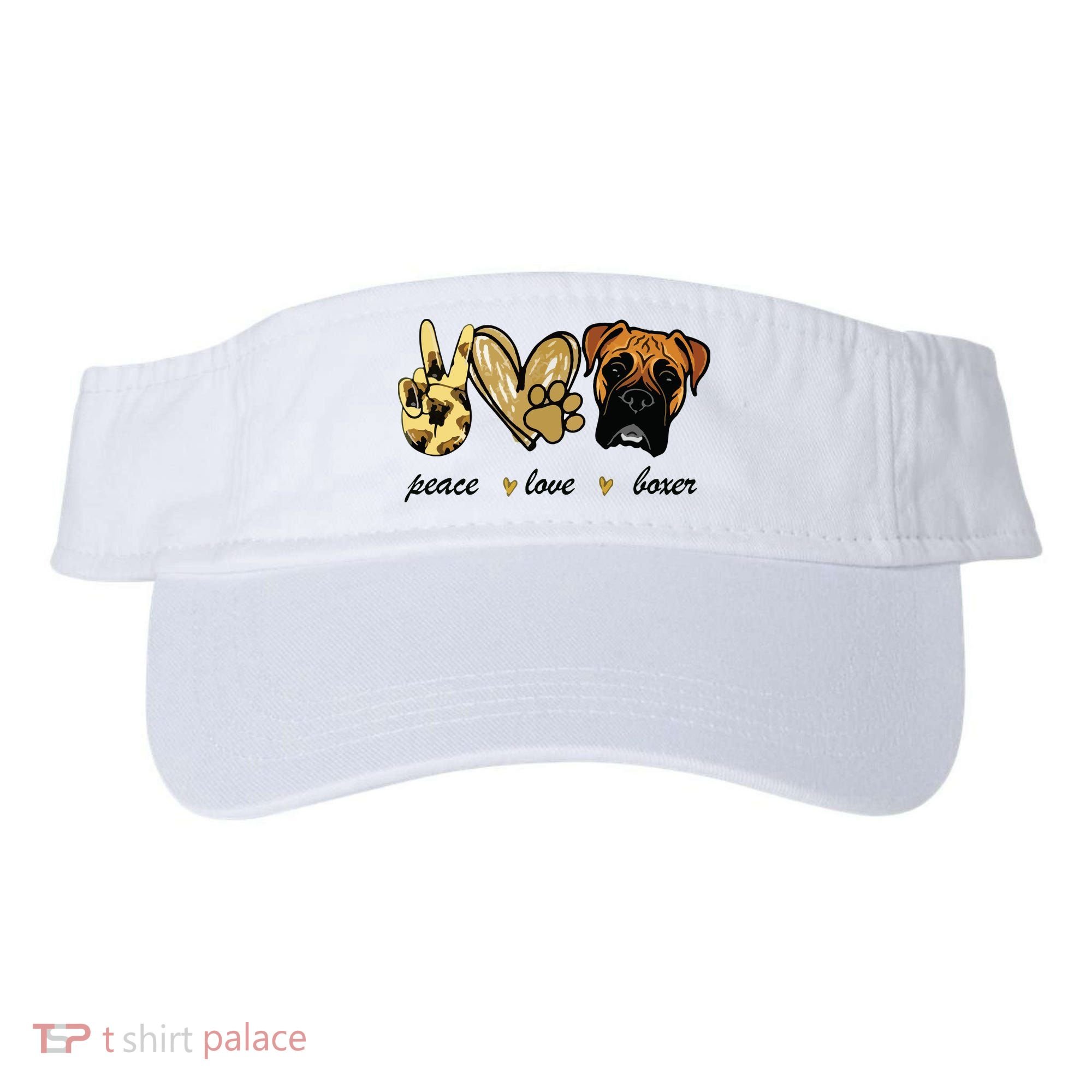 Peace Love Boxer Dog Boxer Dog Lover Gift Visor