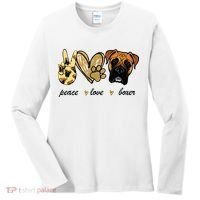 Peace Love Boxer Dog Boxer Dog Lover Gift Women's Long Sleeve Shirt thumb 0