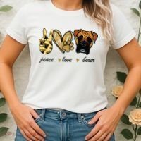 Peace Love Boxer Dog Boxer Dog Lover Gift Women's T-Shirt thumb 2