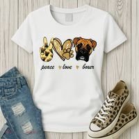 Peace Love Boxer Dog Boxer Dog Lover Gift Women's T-Shirt thumb 3