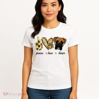 Peace Love Boxer Dog Boxer Dog Lover Gift Women's T-Shirt thumb 4