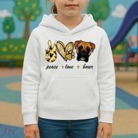 Peace Love Boxer Dog Boxer Dog Lover Gift Kids Hoodie thumb 3