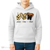 Peace Love Boxer Dog Boxer Dog Lover Gift Kids Hoodie thumb 4