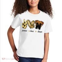 Peace Love Boxer Dog Boxer Dog Lover Gift Kids T-Shirt thumb 2