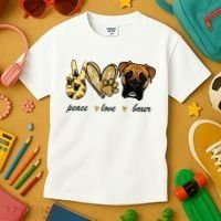 Peace Love Boxer Dog Boxer Dog Lover Gift Kids T-Shirt thumb 3