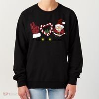 Peace Love Christmas Gnome Sublimation Funny Xmas Gift Women's Sweatshirt thumb 0