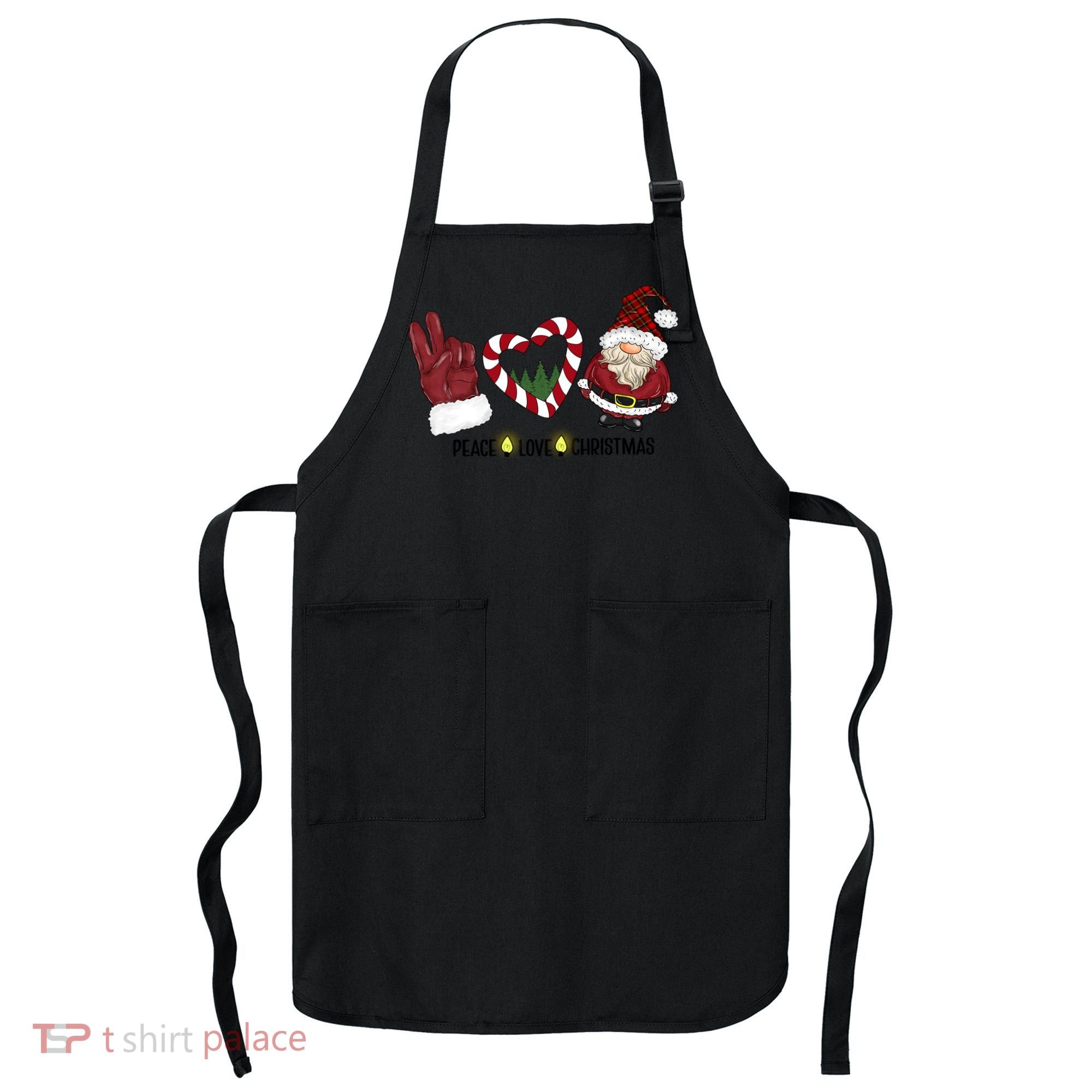 Peace Love Christmas Gnome Sublimation Funny Xmas Gift Apron