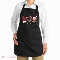 Peace Love Christmas Gnome Sublimation Funny Xmas Gift Apron thumb 2