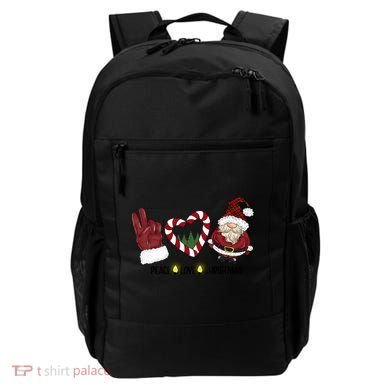 Peace Love Christmas Gnome Sublimation Funny Xmas Gift Backpack