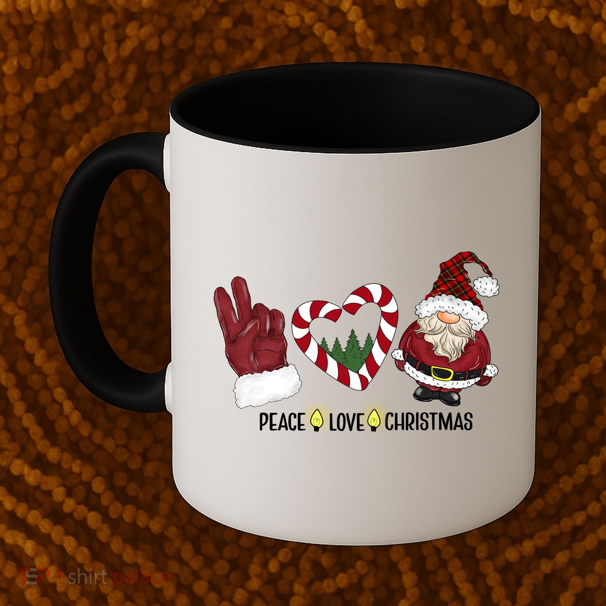Peace Love Christmas Gnome Sublimation Funny Xmas Gift Coffee Mug