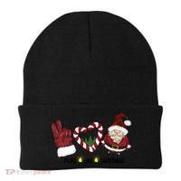 Peace Love Christmas Gnome Sublimation Funny Xmas Gift Beanie thumb 0