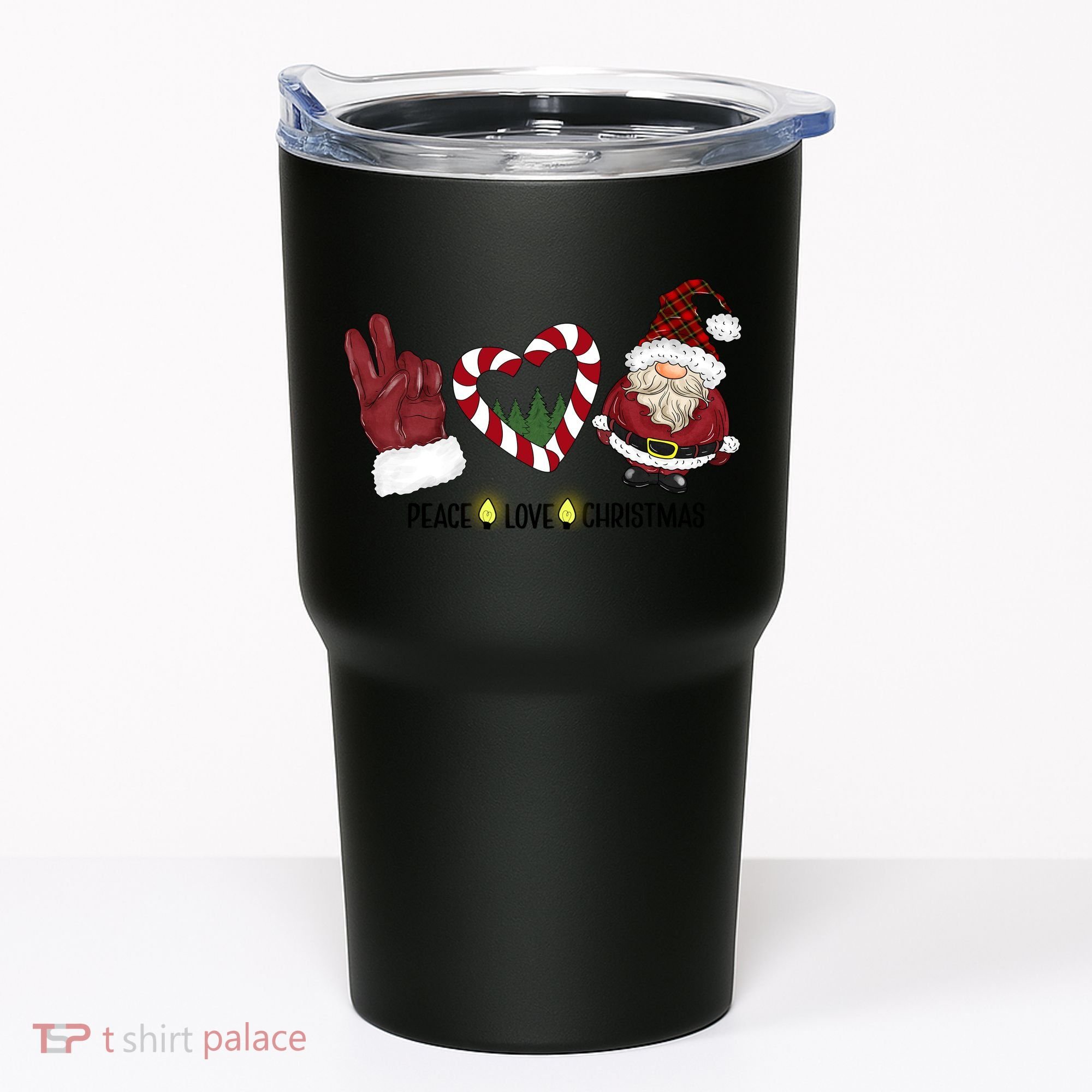 Peace Love Christmas Gnome Sublimation Funny Xmas Gift Tumbler