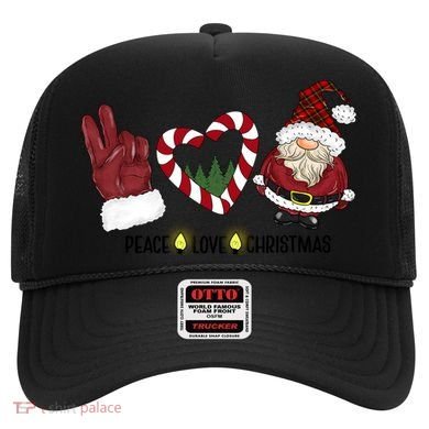 Peace Love Christmas Gnome Sublimation Funny Xmas Gift Hat