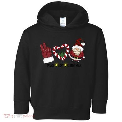 Peace Love Christmas Gnome Sublimation Funny Xmas Gift Toddler Hoodie