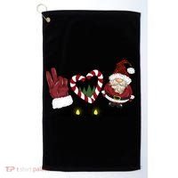 Peace Love Christmas Gnome Sublimation Funny Xmas Gift Golf Towel thumb 0