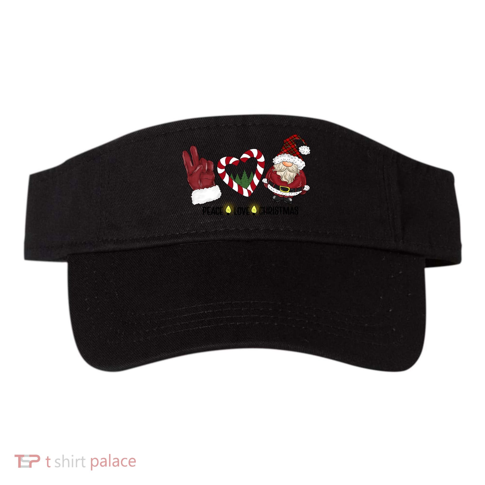 Peace Love Christmas Gnome Sublimation Funny Xmas Gift Visor
