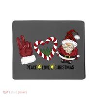 Peace Love Christmas Gnome Sublimation Funny Xmas Gift Mousepad thumb 0