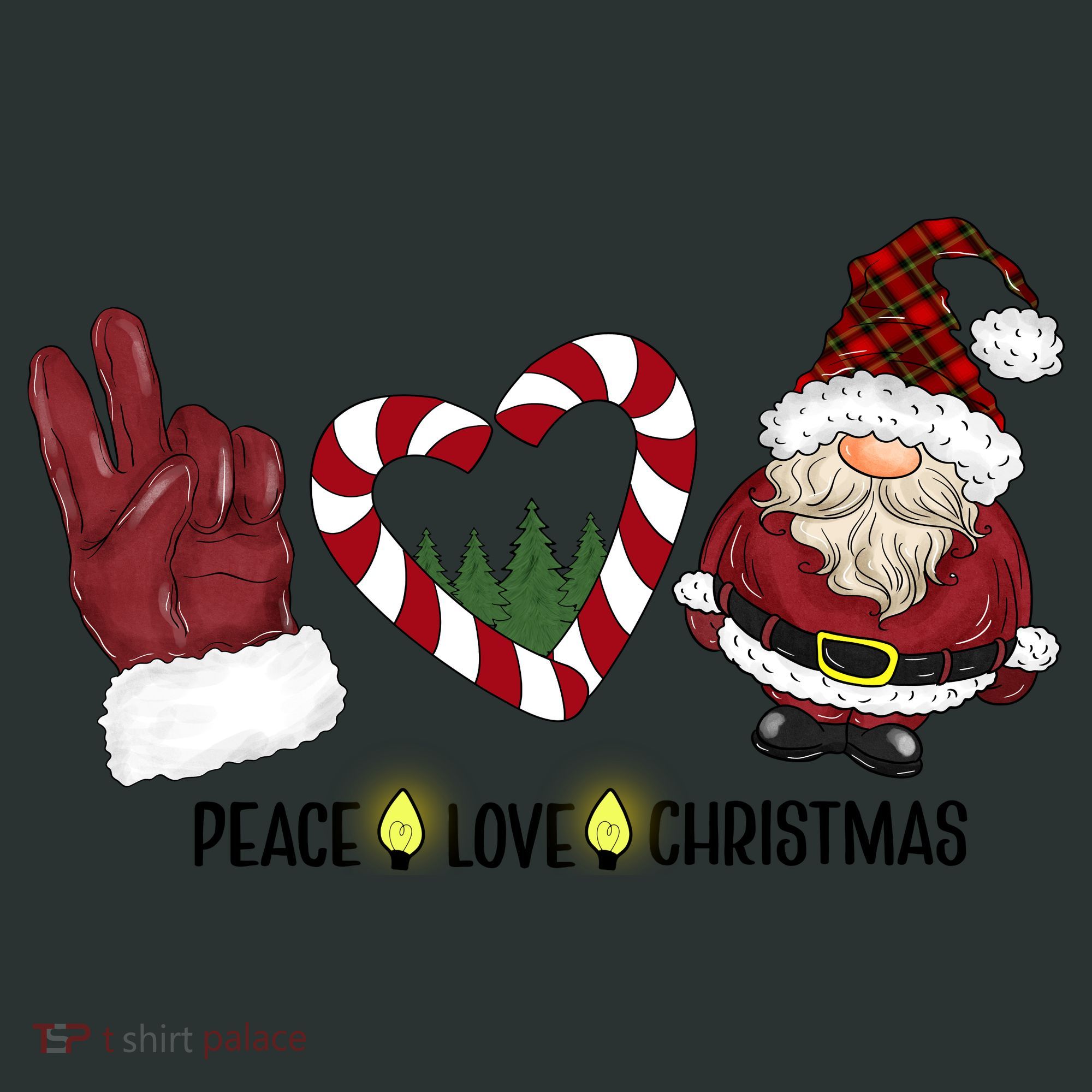 Peace Love Christmas Gnome Sublimation Funny Xmas Gift Mousepad