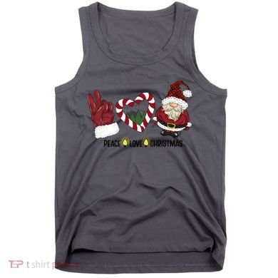 Peace Love Christmas Gnome Sublimation Funny Xmas Gift Tank Top