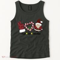 Peace Love Christmas Gnome Sublimation Funny Xmas Gift Tank Top thumb 2