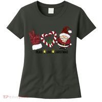 Peace Love Christmas Gnome Sublimation Funny Xmas Gift Women's T-Shirt thumb 0