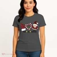Peace Love Christmas Gnome Sublimation Funny Xmas Gift Women's T-Shirt thumb 4