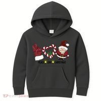 Peace Love Christmas Gnome Sublimation Funny Xmas Gift Kids Hoodie thumb 0