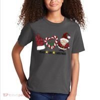 Peace Love Christmas Gnome Sublimation Funny Xmas Gift Kids T-Shirt thumb 2