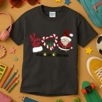 Peace Love Christmas Gnome Sublimation Funny Xmas Gift Kids T-Shirt thumb 3