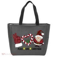 Peace Love Christmas Gnome Sublimation Funny Xmas Gift Tote Bag thumb 0