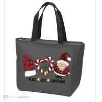 Peace Love Christmas Gnome Sublimation Funny Xmas Gift Tote Bag thumb 3