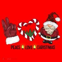 Peace Love Christmas Gnome Sublimation Funny Xmas Gift Santa Hat thumb 1