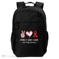 Peace Love Cure Heart Disease Awareness Chd Gift Backpack thumb 0