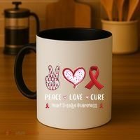 Peace Love Cure Heart Disease Awareness Chd Gift Coffee Mug thumb 4