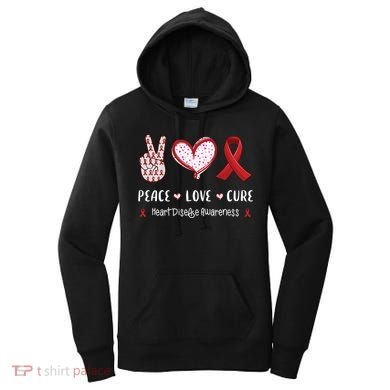 Peace Love Cure Heart Disease Awareness Chd Gift Women's Hoodie