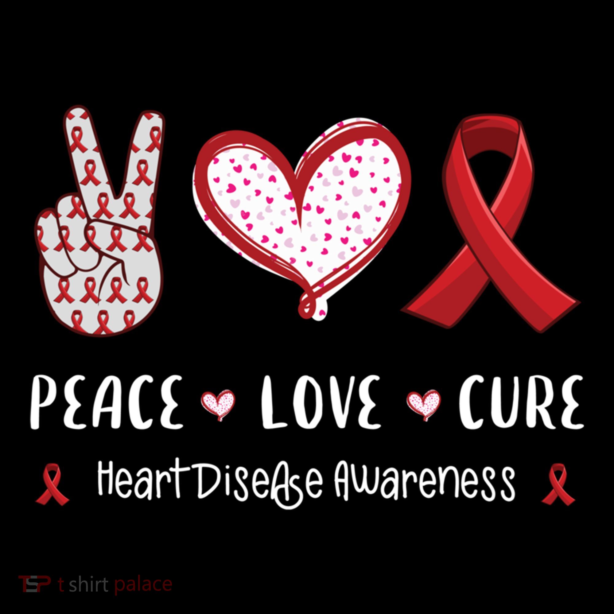 Peace Love Cure Heart Disease Awareness Chd Gift Women's Hoodie
