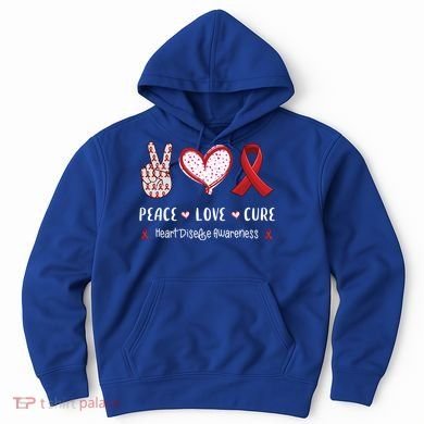 Peace Love Cure Heart Disease Awareness Chd Gift Hoodie