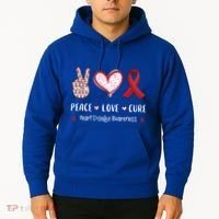 Peace Love Cure Heart Disease Awareness Chd Gift Hoodie thumb 2