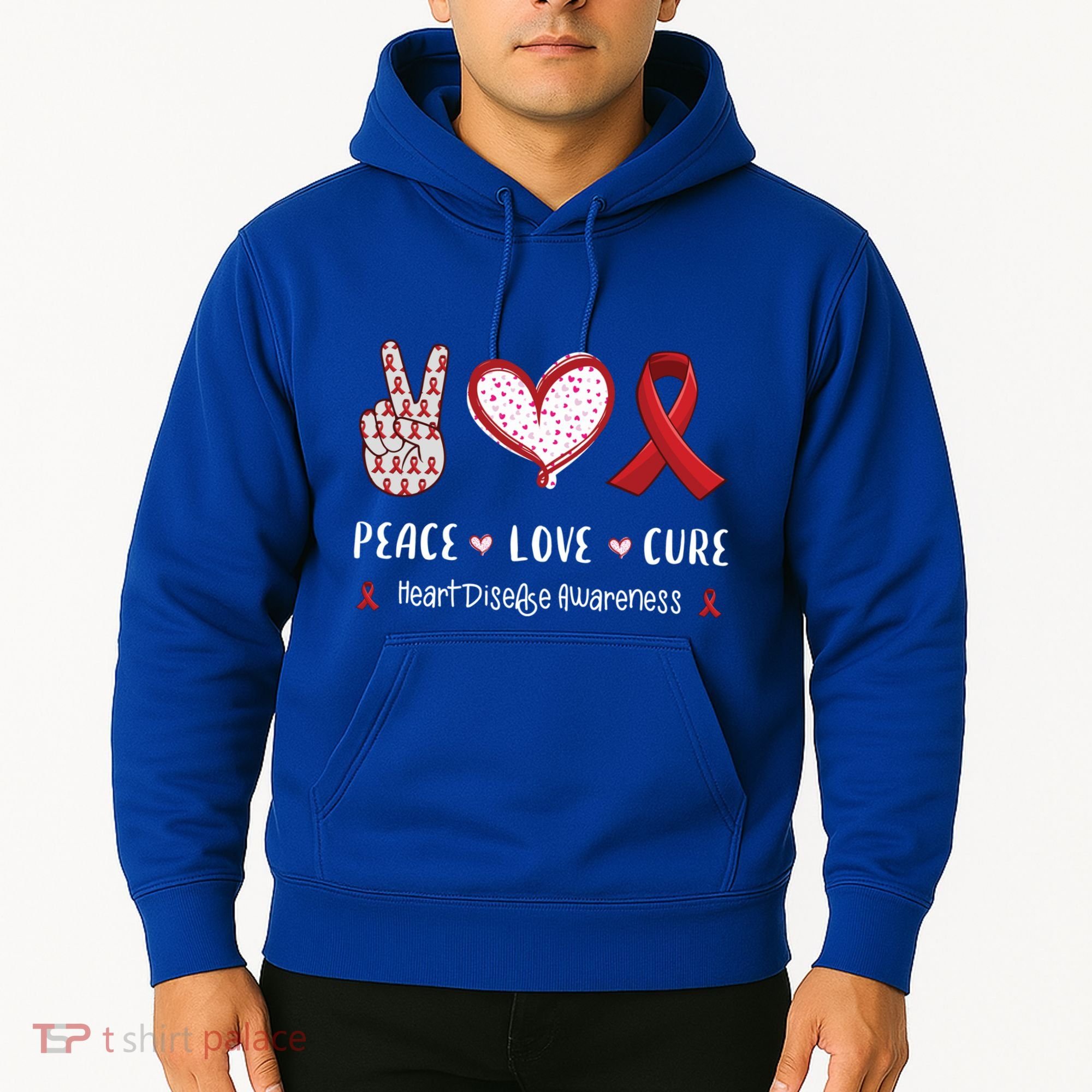 Peace Love Cure Heart Disease Awareness Chd Gift Hoodie